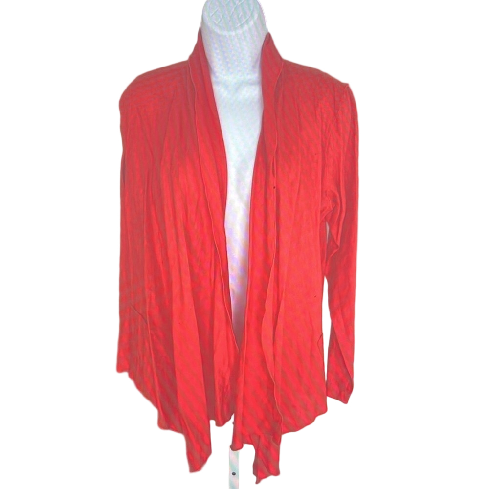 Joan Vass Coral Linen Cardigan Sweater Small